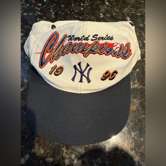 Vintage New York Yankees Hat Cap Snapback 1996 World Series Logo 7 MLB Baseball - Picture 1 of 7